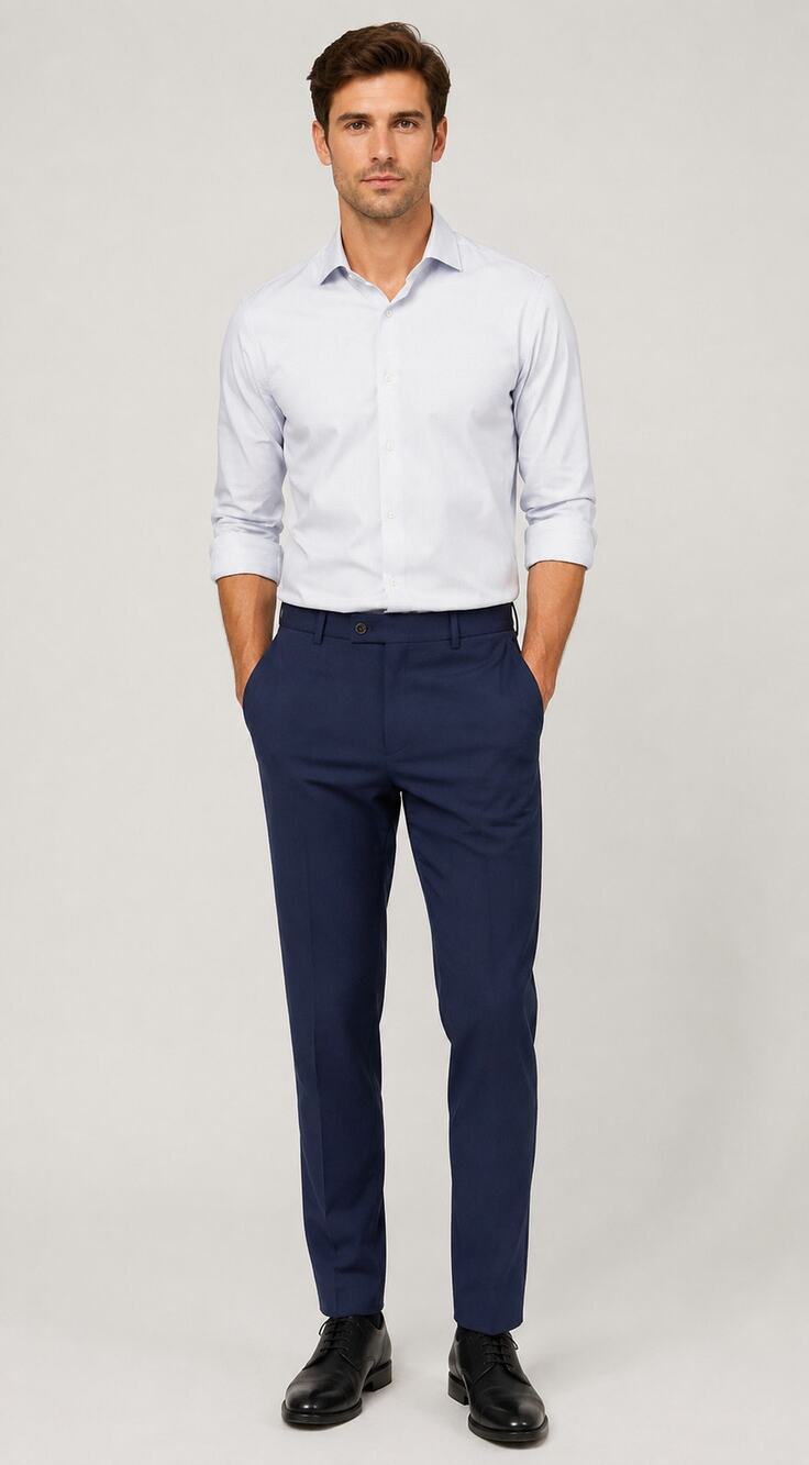 7 Diamonds Tailored Camden Suit Pants Navy Melange 4 Way Stretch Size 33/34 NWT